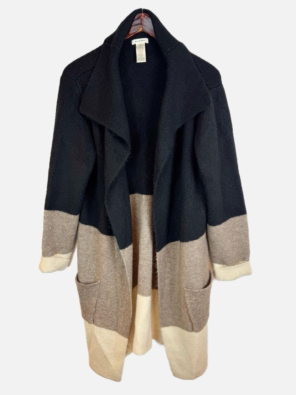 Max Studio | Colorblock Open Cardigan Sweater, M